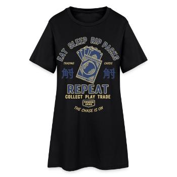 Eat Sleep Rip Packs Trading Cards Repeat - Women’s T-Shirt Dress - black - Front