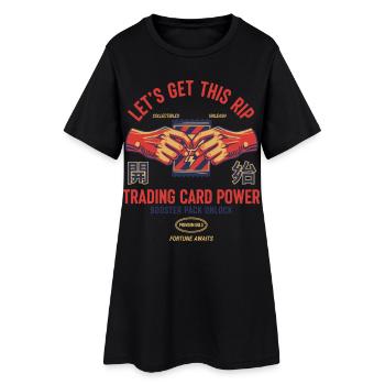 Lets Get This Rip Trading Card Power Booster Pack - Women’s T-Shirt Dress - black - Front