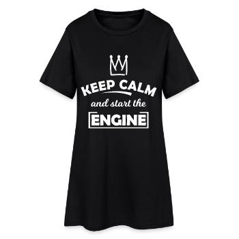 Keep Calm and Start the Engine - Frauen T-Shirt-Kleid - Schwarz - Vorne