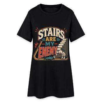 Asthme Les escaliers asthmatiques sont mon ennemi - Robe T-shirt Femme - noir - Devant