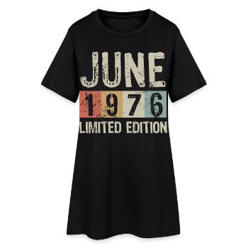 Vintage Limited Edition June 1976 Geburtstag - Frauen T-Shirt-Kleid - Schwarz - Vorne