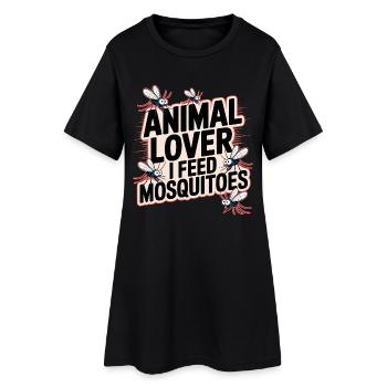 Amoureux des animaux Je nourris les moustiques - Moustiques drôles - Robe T-shirt Femme - noir - Devant