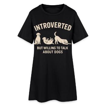 Un introverti des chiens parle de la chemise des chiens - Robe T-shirt Femme - noir - Devant