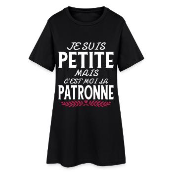 Patronne Cadeau humour personnalisé - Robe T-shirt Femme - noir - Devant