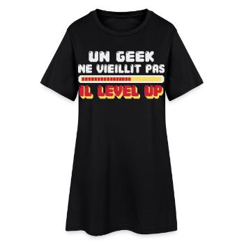 Geek Cadeau humour personnalisé - Robe T-shirt Femme - noir - Devant