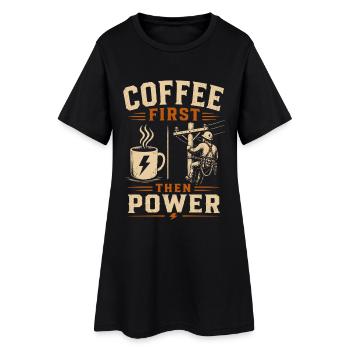 Technologie d’électricien en ligne électrique pour le café - Robe T-shirt Femme - noir - Devant