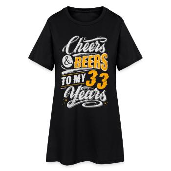 33. Geburtstag - Frauen T-Shirt-Kleid - Schwarz - Vorne
