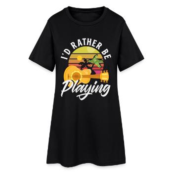 Introverted But Willing To Discuss Ukulele's Music - Women’s T-Shirt Dress - black - Front