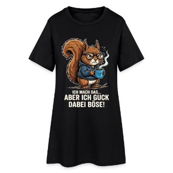 Eichhörnchen Böse Lustig Spruch - Frauen T-Shirt-Kleid - Schwarz - Vorne