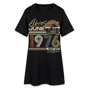 Cadeau vintage d’anniversaire vintage de juin 1976 - Robe T-shirt Femme - noir - Devant