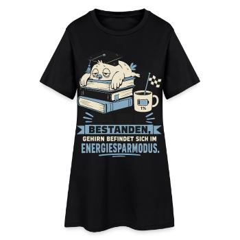 Gehirn im Energiesparmodus - Frauen T-Shirt-Kleid - Schwarz - Vorne