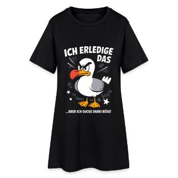 Möwe Seevogel Nen scheiss muss ich - Frauen T-Shirt-Kleid - Schwarz - Vorne