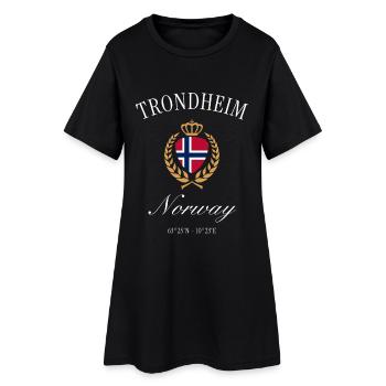 Couronne des armoiries de Trondheim en Norvège – Souvenir de voyage - Robe T-shirt Femme - noir - Devant