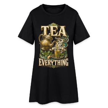 Le thé marocain au Maroc résout tout - Robe T-shirt Femme - noir - Devant