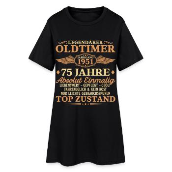 Legendärer Oldtimer 1951 – 75. Geburtstag - Frauen T-Shirt-Kleid - Schwarz - Vorne