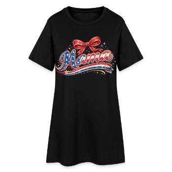 Drapeau des États-Unis : Écho pailleté 4 juillet - Robe T-shirt Femme - noir - Devant