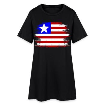 Liberia_Flagge_used - Robe T-shirt Femme - noir - Devant