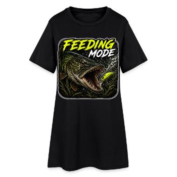 Conception de la pêche au brochet en mode d’alimentation - Robe T-shirt Femme - noir - Devant