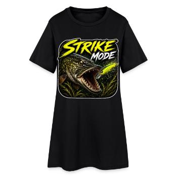Conception de la pêche au brochet en mode Strike - Robe T-shirt Femme - noir - Devant