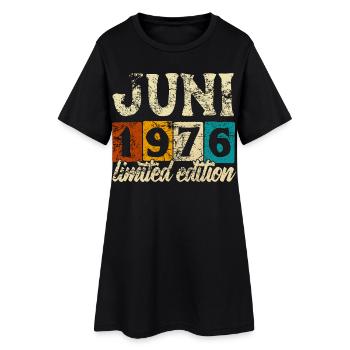 Vintage Limited Edition June 1976 Geburtstag - Frauen T-Shirt-Kleid - Schwarz - Vorne