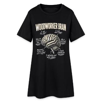 Chemise cerveau menuisière - Robe T-shirt Femme - noir - Devant