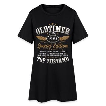 45. Geburtstag Geschenk Mann Oldtimer Juni 1981 - Frauen T-Shirt-Kleid - Schwarz - Vorne