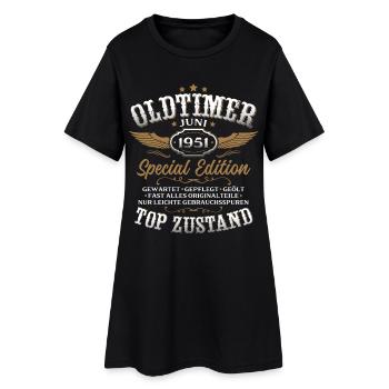 75. Geburtstag Geschenk Mann Oldtimer Juni 1951 - Frauen T-Shirt-Kleid - Schwarz - Vorne