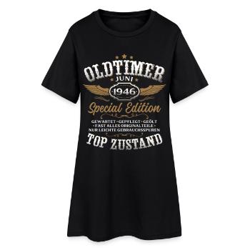 80. Geburtstag Geschenk Mann Oldtimer Juni 1946 - Frauen T-Shirt-Kleid - Schwarz - Vorne