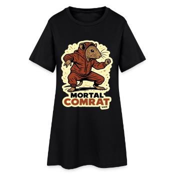 Sweat à capuche de combattant rat camarade - Robe T-shirt Femme - noir - Devant