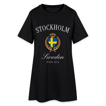 Couronne des armoiries de Stockholm Suède – Design de voyage - Robe T-shirt Femme - noir - Devant