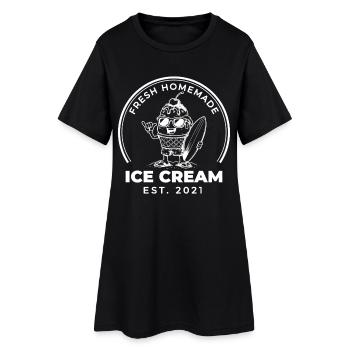 Glace maison fraîche à la manière du surfeur - Robe T-shirt Femme - noir - Devant