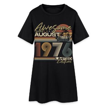 August 1976 Vintage Birthday Vintage Gift - Women’s T-Shirt Dress - black - Front