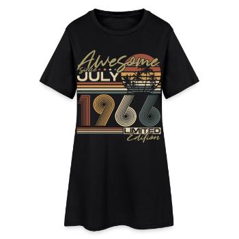 Juli 1966 Jahrgang Geburtstag Vintage Geschenk - Frauen T-Shirt-Kleid - Schwarz - Vorne