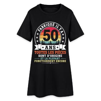 50 Ans Cadeau Anniversaire personnalisé - Robe T-shirt Femme - noir - Devant
