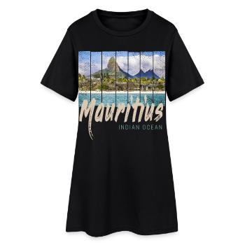 Mauritius in the Indian Ocean Beach Souvenir - Women’s T-Shirt Dress - black - Front