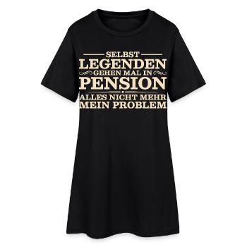 Pensionär - Selbst Legenden gehen mal in Pension - Frauen T-Shirt-Kleid - Schwarz - Vorne