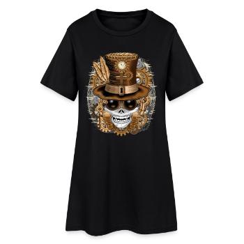 Vaudou steampunk Skull - Robe T-shirt Femme - noir - Devant