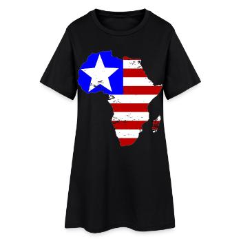 Liberia_Flagge_Afrika_used - Robe T-shirt Femme - noir - Devant