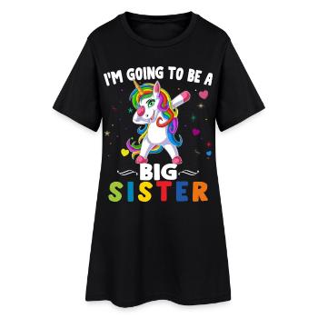 Je vais être grande sœur en appuliant un cadeau de licorne - Robe T-shirt Femme - noir - Devant