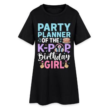 Organisatrice de fêtes de la fille d’anniversaire de K Pop - Robe T-shirt Femme - noir - Devant