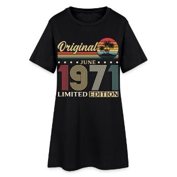 Cadeau du 55e anniversaire Millésime juin 1971 - Robe T-shirt Femme - noir - Devant