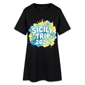 Vacances en Sicile 2026 - Robe T-shirt Femme - noir - Devant