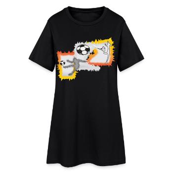 Fußball Fußballspieler Ballkunst - Frauen T-Shirt-Kleid - Schwarz - Vorne