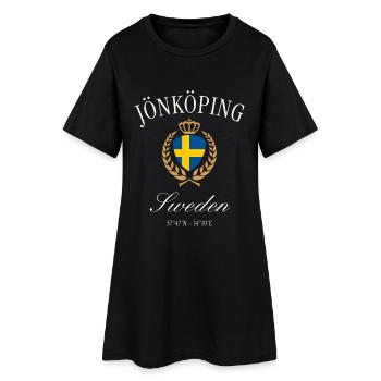 Jönköping Schweden Wappen Krone – Reise Souvenir - Frauen T-Shirt-Kleid - Schwarz - Vorne