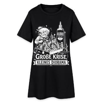 Große Krise, kleines Diorama - Frauen T-Shirt-Kleid - Schwarz - Vorne