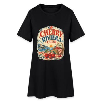 Design d’été du Cherry Riviera Club pour toutes les occasions - Robe T-shirt Femme - noir - Devant