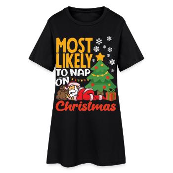 Drôle de t-shirt de Noël cadeau de Noël - Robe T-shirt Femme - noir - Devant