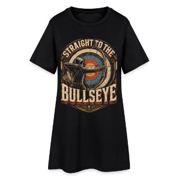 Archer de tir à l’arc droit dans le centre - Robe T-shirt Femme - noir - Devant