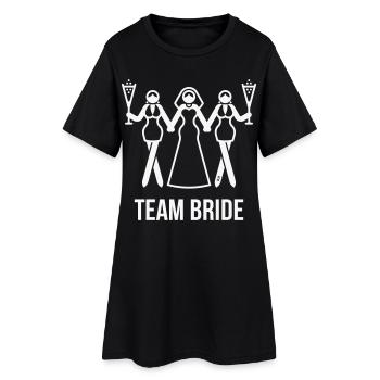 Équipe Mariée (Enterrement de vie de jeune fille à 3 / Blanc) - Robe T-shirt Femme - noir - Devant