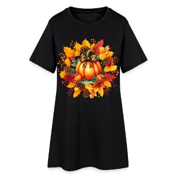 JOURNÉE DE LA CITROUILLE DE LA SAISON D’AUTOMNE - Robe T-shirt Femme - noir - Devant